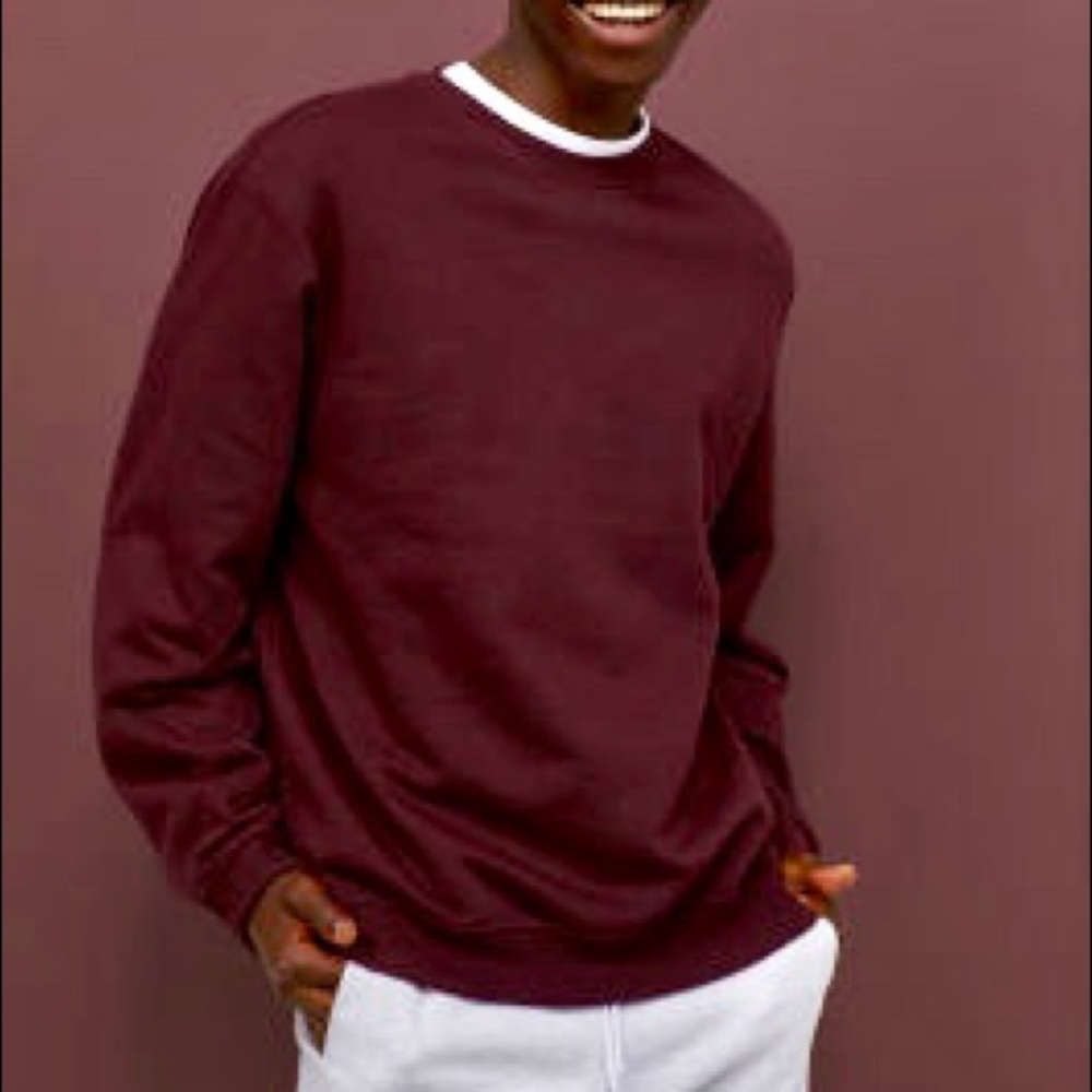 H&M L.O.G.G. Eggplant Crew Neck Sweatshirt XS